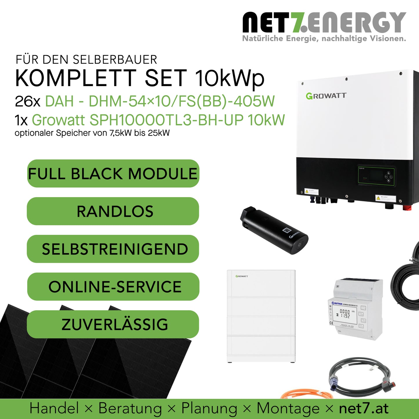 PV Komplettset - 10 KWp - DAH & Growatt