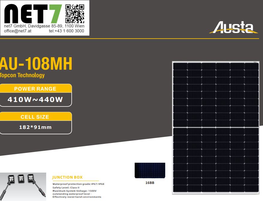 AUSTA - AU420-27V-MH/420W TopCon Technology